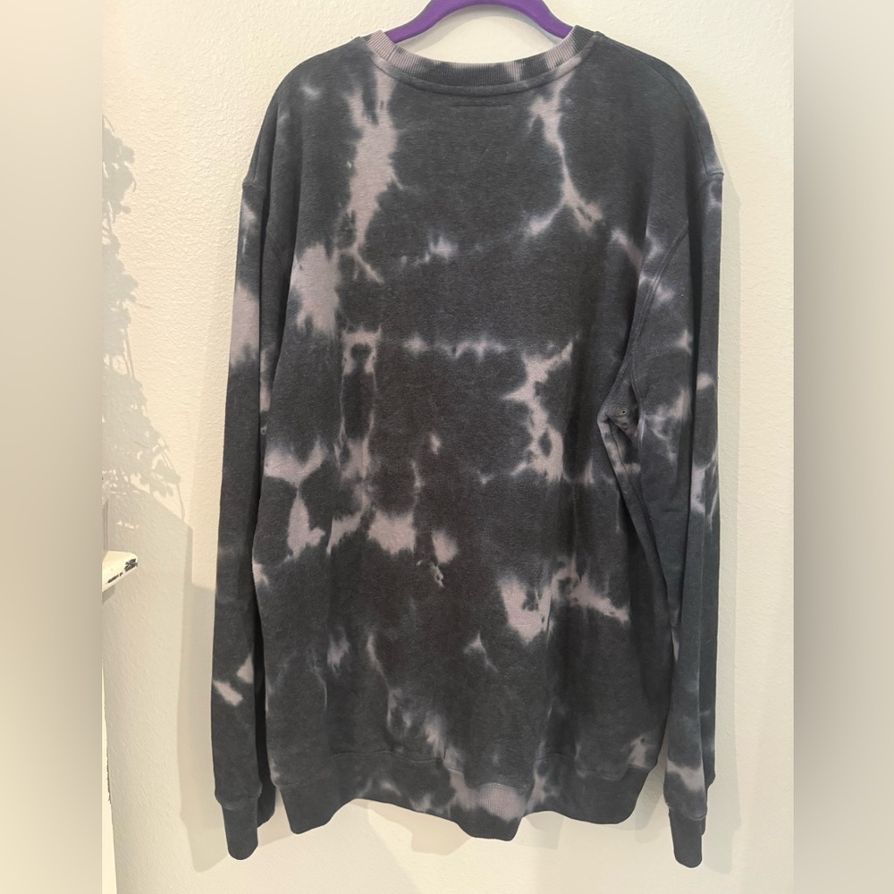 Vissla Solid Sets Eco Crewneck Sweatshirt Tie Dye Black Gray Mens XL - Picture 3 of 5